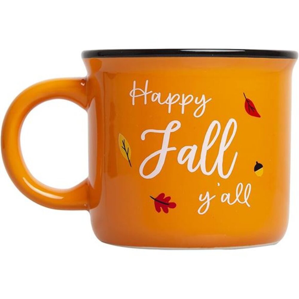 Happy Fall Y'all Mug, Autumn Coffee Mug, Home Dećor Accessories, Orange, 15oz